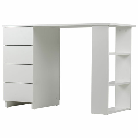 Стол письменный/компьютерный BRABIX "Scandi CD-016", 1100х500х750 мм, 4 ящика, белый, 641891, ЦБ013707-1 - фото 7