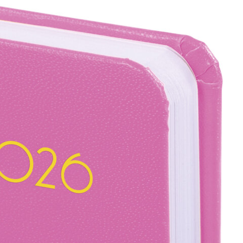 Ежедневник датированный 2026, МАЛЫЙ ФОРМАТ 100х150 мм, А6, BRAUBERG "Select", балакрон, розовый, 117262 - фото 4