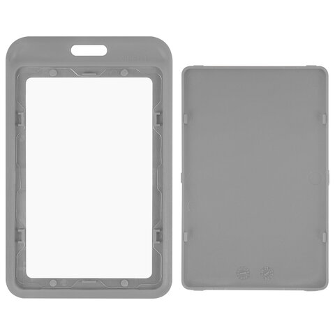 Бейдж вертикальный (85х54 мм), серый, МАТОВАЯ ПОВЕРХНОСТЬ, BRAUBERG EXTRA, 238813 - фото 3