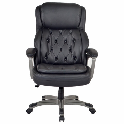 Кресло BRABIX PREMIUM "Regal EX-557", НАГРУЗКА до 150 кг, пружинный блок, экокожа, черный, 532945 - фото 3