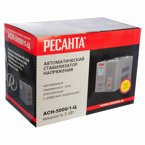 Стабилизатор РЕСАНТА АСН-5000/1-Ц, 5000 Вт, 140-260 В, напольный, 63/6/6 - фото 4