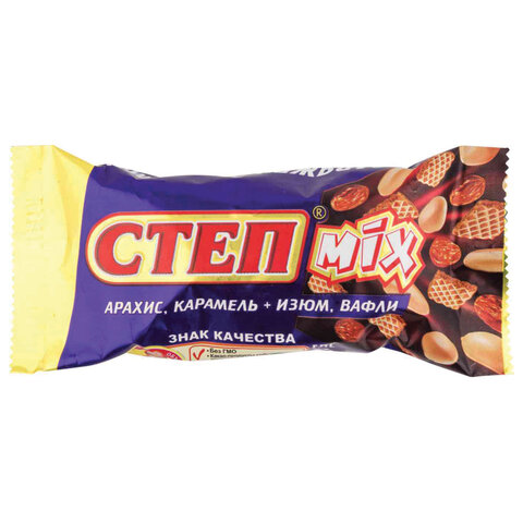 Конфеты шоколадные СЛАВЯНКА "Степ Mix", с изюмом, арахисом и карамелью, 1000 г, пакет, 40685 - фото 3