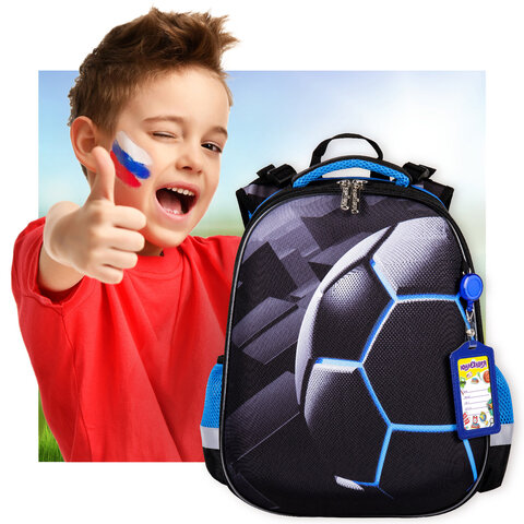 Ранец ЮНЛАНДИЯ EXTRA с дополнительным объемом, 2 отделения, "Soccer ball", 38х29х18 см, 270677 - фото 12