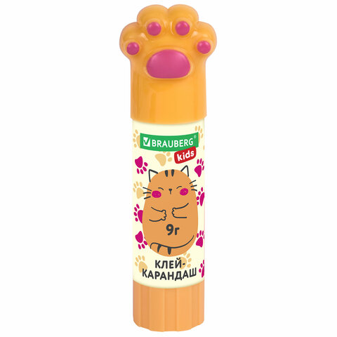 Клей-карандаш "Лапки" Cat Paw, 9 г, фигурный колпачок, 3 шт. на блистере, BRAUBERG KIDS, 271982 - фото 9