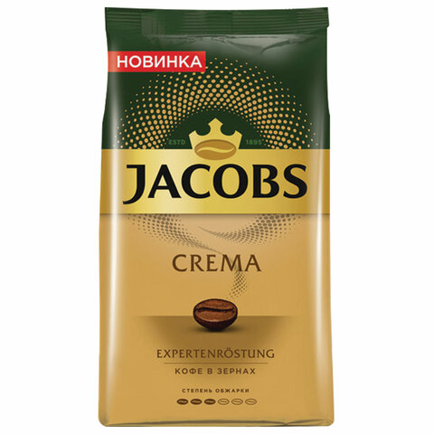 Кофе в зернах JACOBS "Crema" 1 кг, 8051592 - фото 1