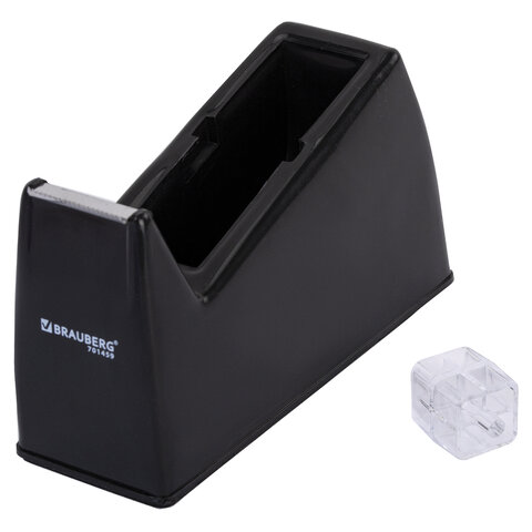 Диспенсер для клейкой ленты шириной до 26 мм, ЧЕРНЫЙ (лента в подарок!), утяжеленный большой, BRAUBERG, 701459 - фото 8