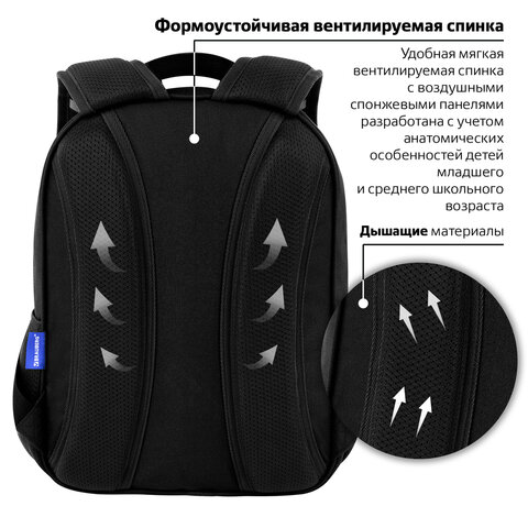 Рюкзак BRAUBERG OPTIMA, 2 отделения, с брелком, "Open space", 36х27х18 см, 272095 - фото 11