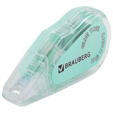 Клей-лента BRAUBERG MAXI, 6 мм х 15 м, корпус зеленый, блистер, 273029 - фото 3