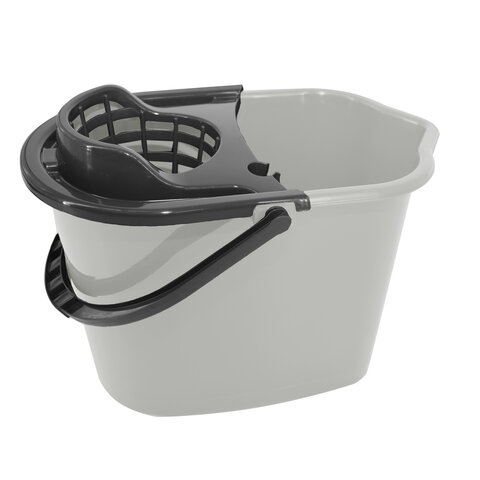 Ведро 10 л для уборки КОМПЛЕКТ с ОТЖИМОМ для веревочных и ленточных МОПов, 24х35х24 см, YORK, 70020 - фото 2