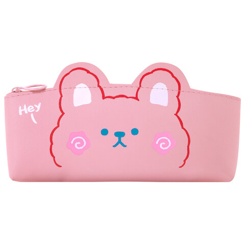Пенал ЮНЛАНДИЯ ЮНИОР, 1 отделение, искусственная кожа, "Pink bear", 20х9х7 см, 273818 - фото 2