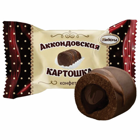 Конфеты неглазированные АККОНД "Аккондовская картошка" с кремовой начинкой какао, 2 кг - фото 1