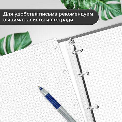 Тетрадь на кольцах А5 175х215 мм, 120 л., твердый картон, матовая ламинация, клетка, BRAUBERG "Minimal grey", 404996 - фото 11
