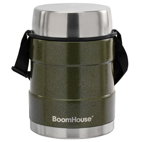 Термос 1,2 л для еды/напитков с широким горлом, BOOMHOUSE (БУМХАУС) RIBBED, контейнер, нержавеющая сталь SUS304, 700323 - фото 2
