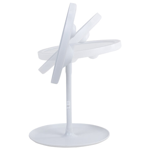 Зеркало настольное с LED-подсветкой для макияжа, диаметр 17 см, 3 режима свечения, аккумулятор 1200 mAh, цвет белый, WBZ (ВБЗ), 609330 - фото 4