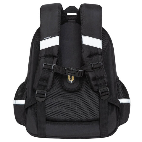 Ранец GRIZZLY анатомическая спинка, c брелоком, для девочек, "NIGHT CAT", 36х28х20 см, RAz-286-1/1 - фото 3