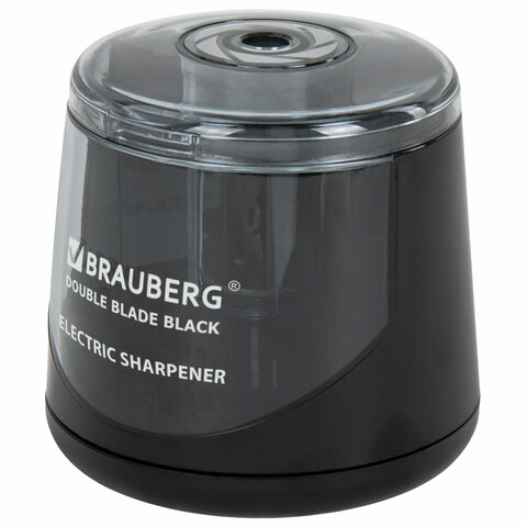 Точилка электрическая BRAUBERG DOUBLE BLADE BLACK, двойное лезвие, питание от 2 батареек АА, 271336 - фото 10