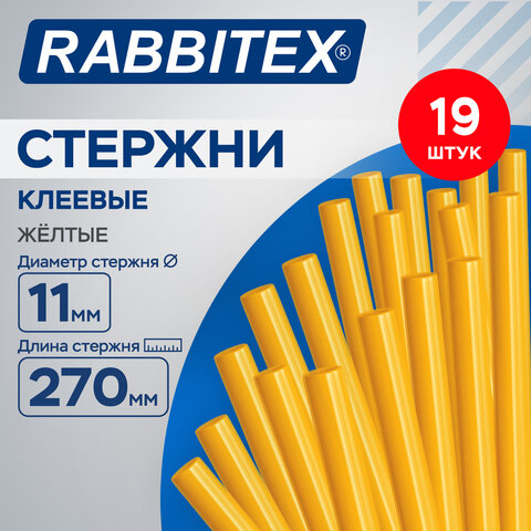 Клеевые стержни желтые СУПЕРКЛЕЙКИЕ (стройка, ремонт, хобби), 11х270 мм, 19 штук, RABBITEX (РАББИТЕКС) "ДВА СЛОНА", 671497 - фото 10