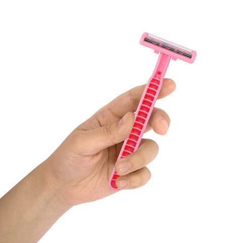 Бритвенные станки одноразовые, 3 лезвия, увлажняющая полоска, фиксированная головка, 5 шт., розовый, X-ONE (ИКС-УАН), 700030 - фото 4