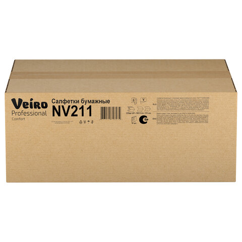 Салфетки VEIRO Professional (Система N4), Comfort, КОМПЛЕКТ 15 шт. х 220 шт., 2-слойные, белые, 21х16,2, V, NV211 - фото 2