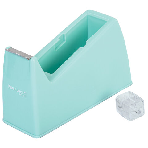 Диспенсер для клейкой ленты шириной до 26 мм, МЯТНЫЙ (лента в подарок!), утяжеленный большой, BRAUBERG, 701461 - фото 3