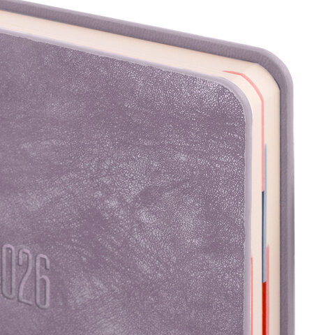 Ежедневник датированный 2026 B6 125х173 мм, GALANT "Vivid", под кожу, сиреневый, 117412 - фото 4