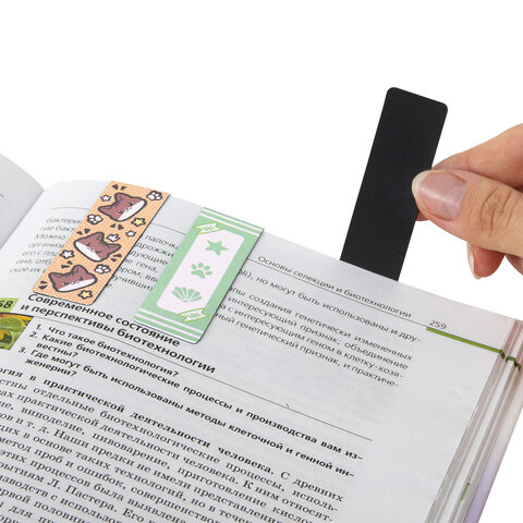 Закладки для книг МАГНИТНЫЕ, "МИЛЫЕ КОТЫ", набор 6 штук, 60x20 мм, BRAUBERG, 116985 - фото 4