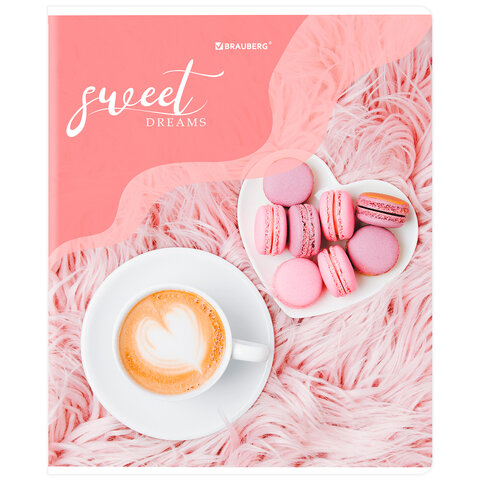 Тетрадь А5, 48 л., BRAUBERG, скоба, клетка, матовая ламинация, выборочный лак, "Sweets" (микс в спайке), 404373 - фото 4
