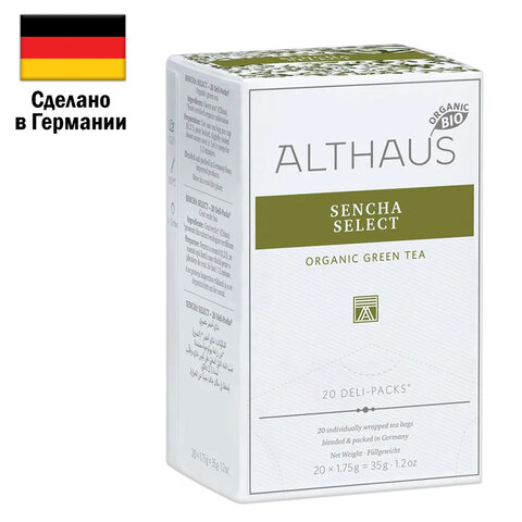 Чай ALTHAUS "Sencha Select" зеленый, 20 пакетиков в конвертах по 1,75 г, ГЕРМАНИЯ, TALTHB-DP0033 - фото 2