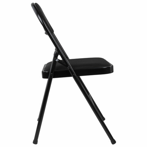 Стул складной BRABIX "Golf Plus CF-003 КОМФОРТ", чёрный каркас, чёрная ткань, 532889 - фото 6