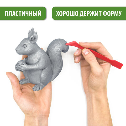 Пластилин скульптурный BRAUBERG ART CLASSIC, серый, 1 кг, мягкий, 106520 - фото 9