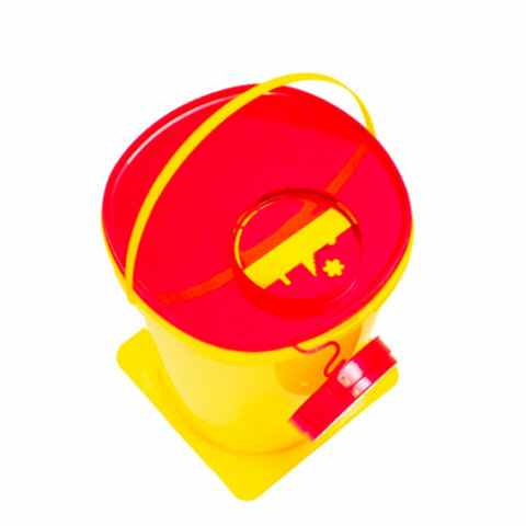 Контейнер для сбора отходов острого инструмента, 5 л, КОМПЛЕКТ 50 шт., желтый (класс Б), СЗПИ - фото 2