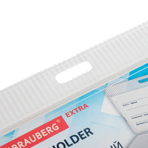 Бейдж горизонтальный (54х85 мм), прозрачный, ЗАЩИТА ОТ ВЛАГИ И ПЫЛИ, BRAUBERG EXTRA, 238805 - фото 6