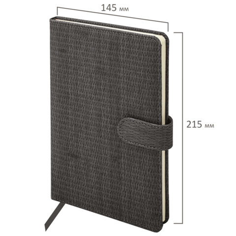 Еженедельник датированный 2026 А5 145х215 мм, BRAUBERG "Augustus", под кожу, черный, 117161 - фото 2