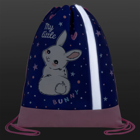 Мешок для обуви ЮНЛАНДИЯ, плотный, светоотражающая полоса, 46х36 см, "Fluffy tail", 272409 - фото 4