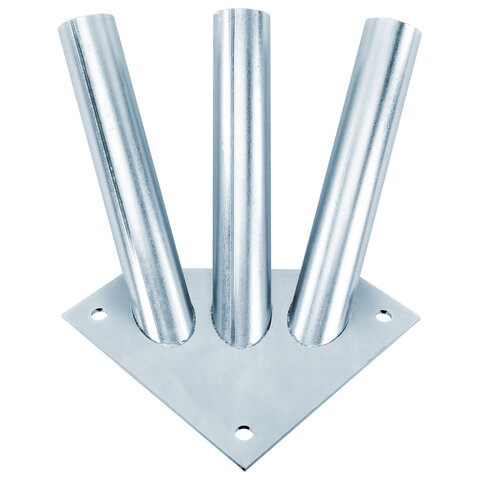 Кронштейн настенный для флагов на три древка, три точки крепления, металл - фото 1