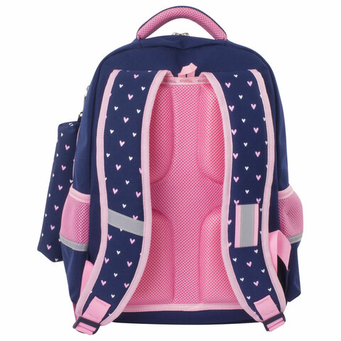 Рюкзак ЮНЛАНДИЯ COMPLETE с пеналом в комплекте, эрго-спинка, "Pink bow", 42х29х14 см, 229972 - фото 5