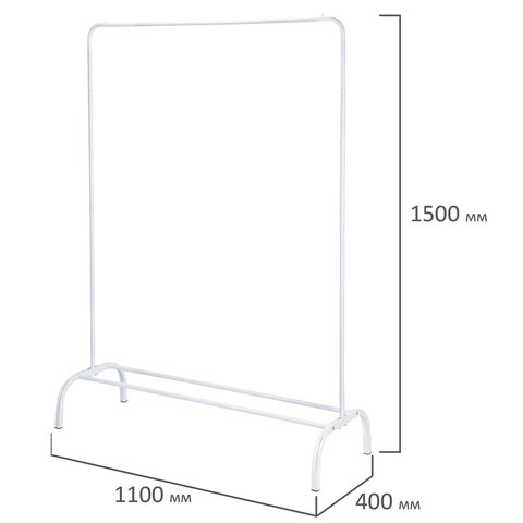 Вешалка для плечиков BOOMHOUSE (БУМХАУС) GR-001 (1500x1100x400 мм), металл, белая, 701435 - фото 2