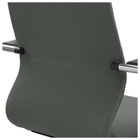 Кресло офисное МЕТТА "SU-B-10" хром, ткань-сетка, сиденье и спинка мягкие, темно-серое - фото 12