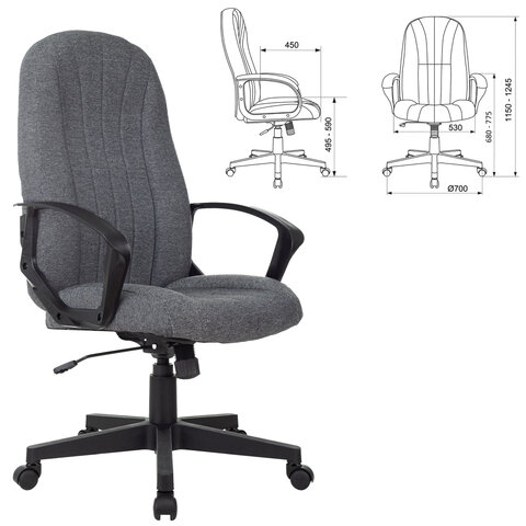 Кресло офисное T-898AXSN, ткань, серое, 1070383 - фото 2