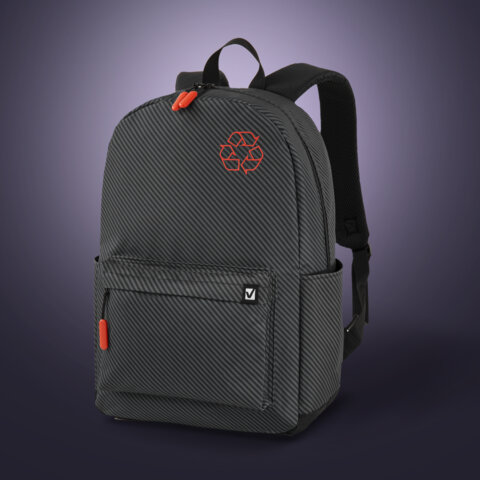 Рюкзак BRAUBERG ENERGETIC универсальный, эргономичный, "Recycle", черный\серый, 43х30х16 см, 270796 - фото 15