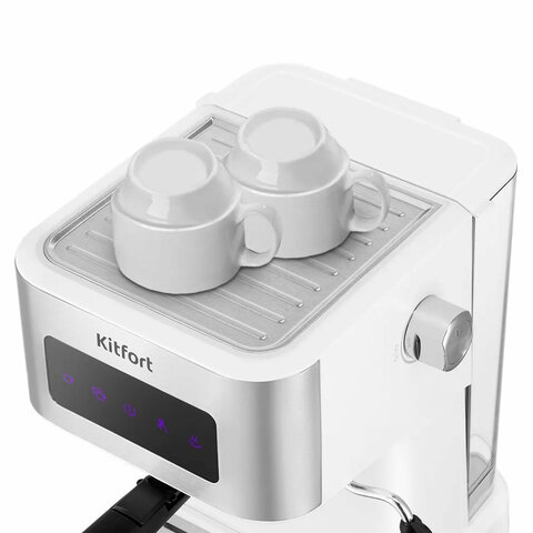 Кофеварка рожковая KITFORT КТ-7139, 1050 Вт, объем 1,5 л, 15 бар, ручной капучинатор, белая - фото 3
