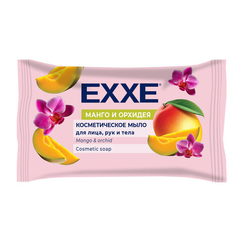 Мыло-крем туалетное косметическое 75 г EXXE "Манго и орхидея", флоу-пак, С0007382 - фото 1