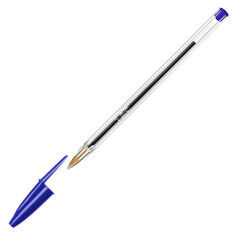 Ручки шариковые BIC "Cristal Original", НАБОР 10 шт., СИНИЕ, узел 1 мм, линия письма 0,32 мм, пакет, 830863 - фото 7