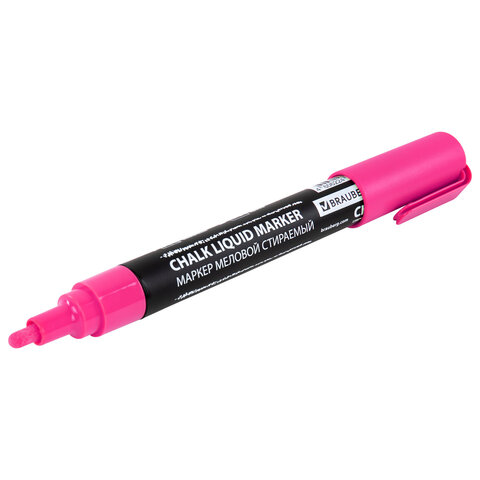 Маркер меловой CHALK LIQUID MARKER, РОЗОВЫЙ, 3 мм, стираемый, BRAUBERG "CHALK", 152586 - фото 6