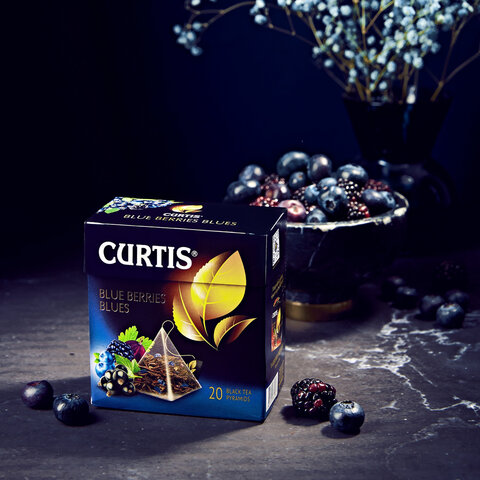 Чай CURTIS "Blue Berries Blues" черный со вкусом черной смородины, 20 пирамидок по 1,8 г, 102205 - фото 4