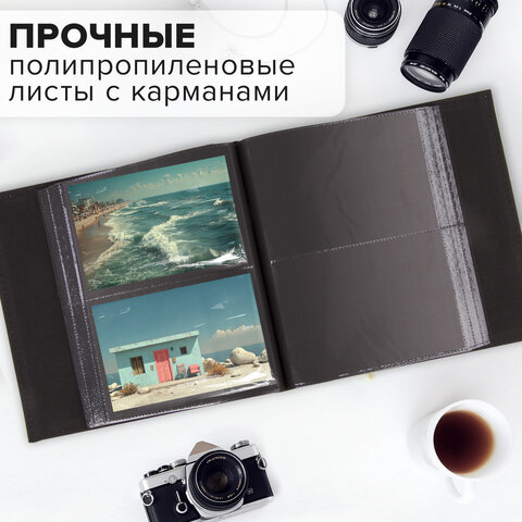 Фотоальбом BRAUBERG на 200 фото 10х15 см, под фактурную кожу, индивидуальный бокс, тёмно-коричневый, 391116 - фото 13