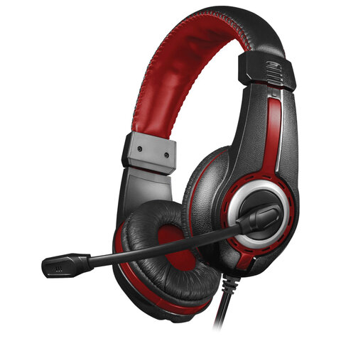 Наушники с микрофоном (гарнитура) DEFENDER Warhead G-185, проводные, 2 м, стерео, чёрно-красные, 64106 - фото 1