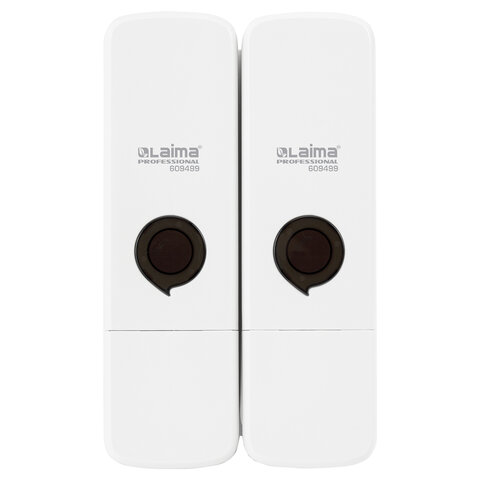Дозатор двойной 2 х 0,3 л для жидкого мыла/шампуня/геля LAIMA PREMIUM, НАЛИВНОЙ, белый, ABS-пластик, 609499 - фото 4