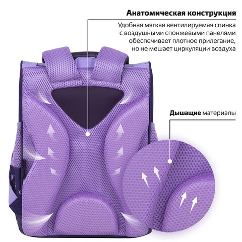 Ранец ПИФАГОР BASIC, 1 отделение, 3 кармана, эргономичная спинка, "Happy bear", 35х28х18 см, 272047 - фото 10