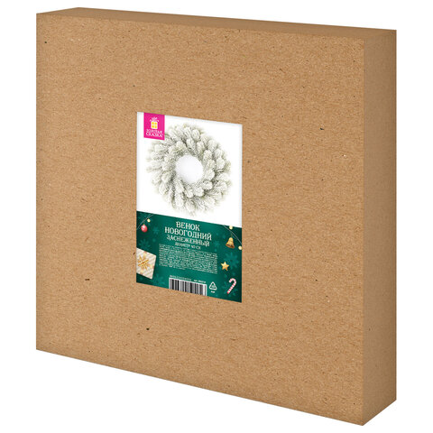 Венок новогодний заснеженный, диаметр 40 см "Снежная зима", литой ПЭТ, ЗОЛОТАЯ СКАЗКА, 592519 - фото 6